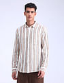Flying Machine Regular Vertical Striped Dobby Shirt