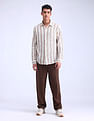 Flying Machine Regular Vertical Striped Dobby Shirt