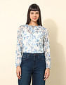 U.S. Polo Assn. Women Chiffon Sheer Floral Printed Top