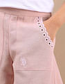 U.S. Polo Assn. Kids Girls Pure Cotton Wide Leg Trousers