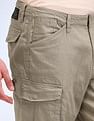 Flying Machine Relaxed Fit Solid Cargo Trousers