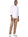 Tommy Hilfiger Men Light Khaki Tapered Slim Fit Tech Stretch Twill Casual Trousers
