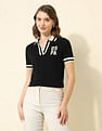 U.S. Polo Assn. Women Tipped Collar Regular Fit Polo Shirt