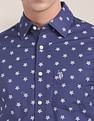 U.S. Polo Assn. Rounded Cuff Star Print Cotton Casual Shirt