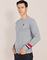 U.S. Polo Assn. Crew Neck Self Design Cotton Sweater