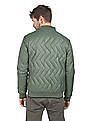 Flying Machine Stand Collar Solid Quilted Jacket