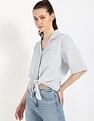 Tommy Hilfiger Solid Cropped Shirt