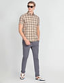 Arrow Sports Tartan Check Twill Casual Shirt