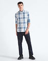 Flying Machine Tartan Check Herringbone Shirt