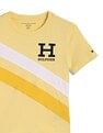 Tommy Hilfiger Boys Yellow Diagonal Striped T-Shirt