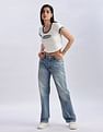 Calvin Klein Jeans Mid-Wash Straight-Fit Mid Rise Jeans