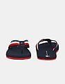Tommy Hilfiger Men Navy Brand Striped V-Strap Flip Flops