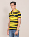 U.S. Polo Assn. Men Yellow Ribbed Collar Pique Polo Shirt