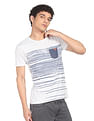 Flying Machine Horizontal Stripe Heathered T-Shirt