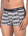 Calvin Klein Underwear Men Black Elasticized Brand Waist Brand Print  Trunks
