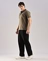 Calvin Klein Jeans Relaxed-Fit Solid Mid Rise Trousers