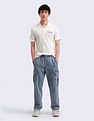 Flying Machine Typography Printed Relaxed Polo Shirt