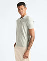 Flying Machine Jacquard Collar Pure Cotton Polo Shirt