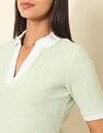 U.S. Polo Assn. Women Regular Fit Textured Polo Shirt