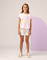 U.S. Polo Assn. Kids Girls Glitter Relaxed Fit T-Shirt