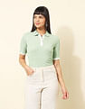 U.S. Polo Assn. Women Regular Fit Textured Polo Shirt