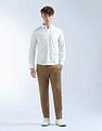 Flying Machine Mid Rise Slash Slim Tapered Fit Trouser