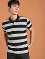 Flying Machine Horizontal Stripe Tipped Collar Polo Shirt