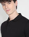 Flying Machine Solid Cotton Pique Polo Shirt