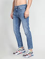 Flying Machine Mid Rise Slash Slim Tapered Fit 90s Vintage Jeans