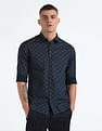Flying Machine Geometric Print Dobby Shirt