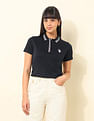 U.S. Polo Assn. Women Regular Fit Solid Polo Shirt