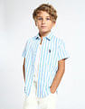 U.S. Polo Assn. Kids Boys Vertical Striped Relaxed Fit Shirt