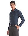 USPA Tailored Blue Tailored Regular Fit Checked Shirt