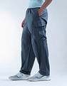 Flying Machine Cobain Loose Fit Solid Cargos