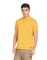 Flying Machine All Over Abstract Print Cotton Polo Shirt
