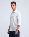 Flying Machine Slim Fit Solid Cotton Shirt