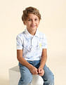 U.S. Polo Assn. Kids Boys All Over Printed Regular Fit Polo Shirt
