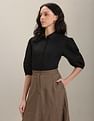 U.S. Polo Assn. Women Spread Collar Solid Shirt