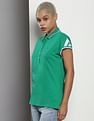 Tommy Hilfiger Striped Cap Sleeve Polo Shirt