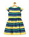 U.S. Polo Assn. Kids Girls Striped Fit And Flare Dress