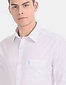 USPA Tailored White Tailored Regular Fit Solid Shirt