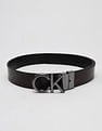 Calvin Klein Solid Black Leather Reversible Belts