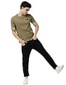 AD by Arvind Crew Neck Solid Cotton T-Shirt