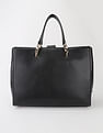 Tommy Hilfiger Solid Black Pu Handbag