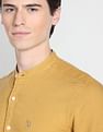 U.S. Polo Assn. Denim Co. Mandarin Collar Overdyed Solid Shirt