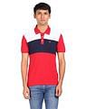 AD by Arvind Cotton Colour Block Polo Shirt