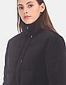 Calvin Klein Women Black A-Velvet Puffer Mock Neck Cotton Jacket