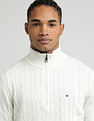 Tommy Hilfiger Classic Cotton Cable Zip Mock Sweatshirt