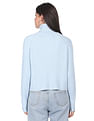 Calvin Klein Jeans Women Light Blue Turtle Neck Embroidered Monogram Sweater
