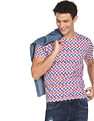 Flying Machine Chevron Print Cotton T-Shirt